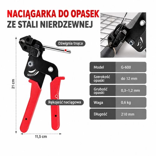 Kuangmi™ – Naciągarka do opasek stalowych + 150 opasek (zestaw Pro)